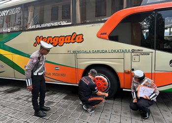 Menyasar Pangkalan Bus, Polisi dan Dishub Lakukan Pengecekan dan Kelaikan